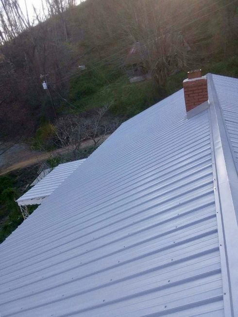 Stone Colored Standing Seam Metal Roof