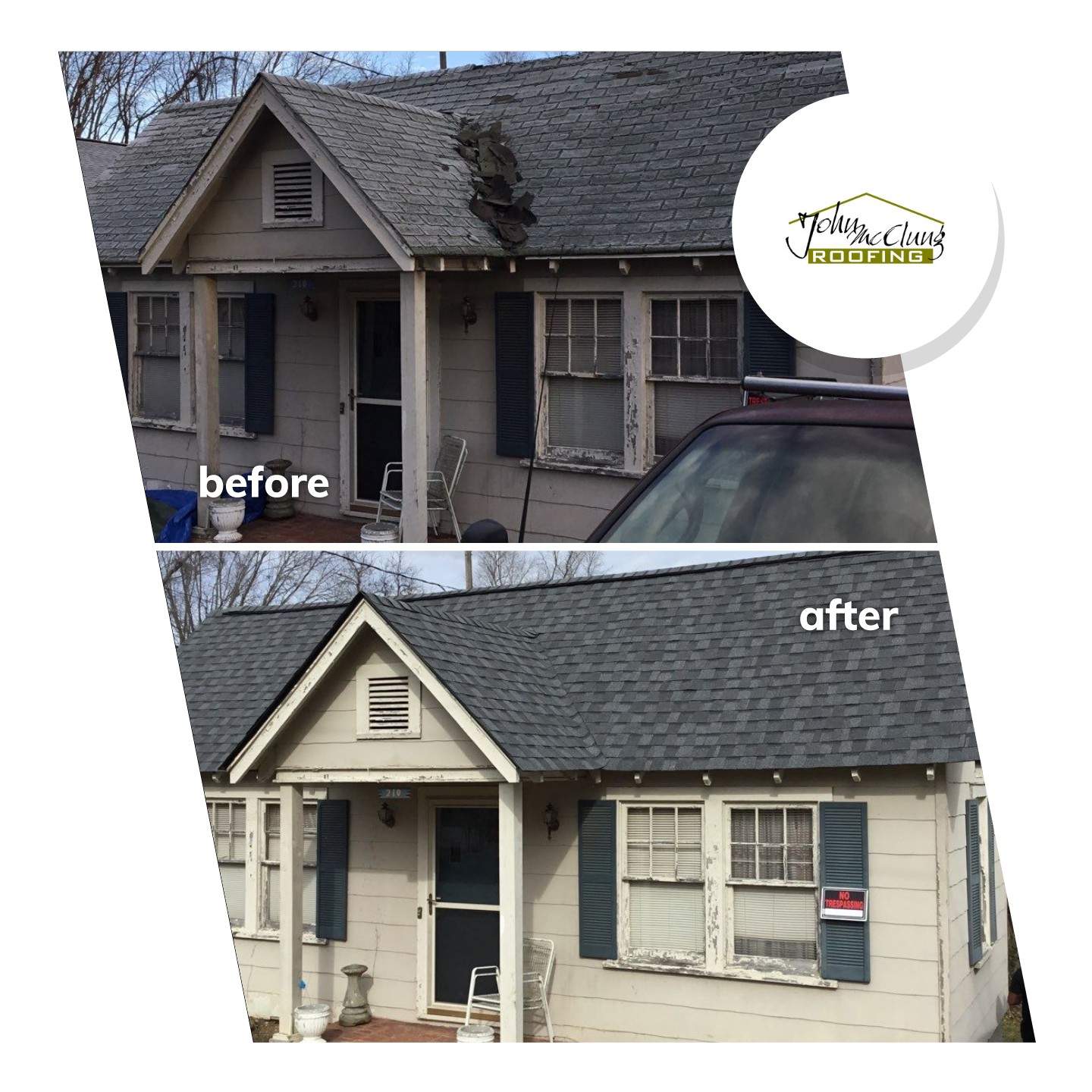 A before picture of a damaged house