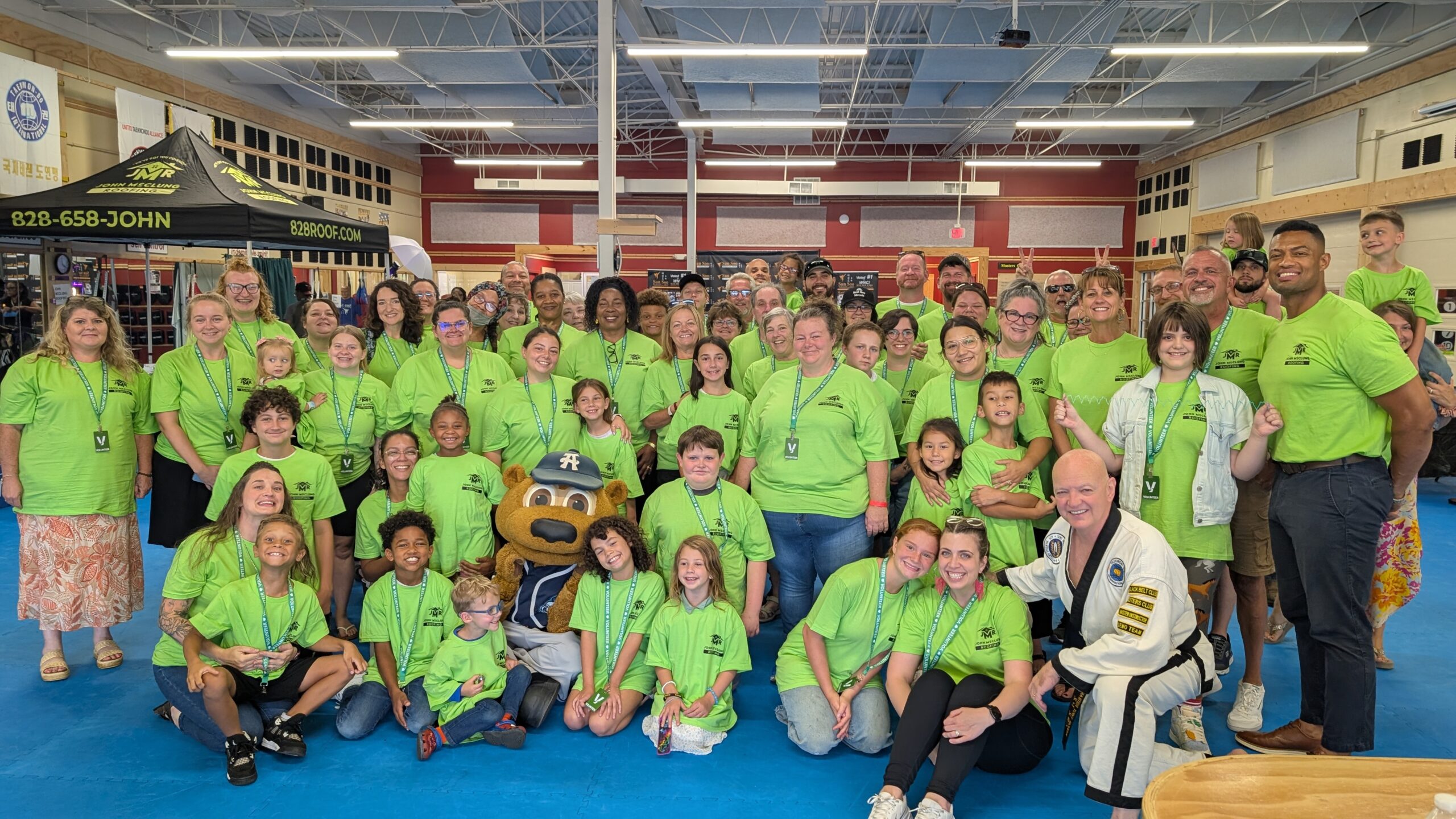 Backpack Giveaway by John McClung Roofing 2026 hosted at Sun Soo Martial Arts in Asheville